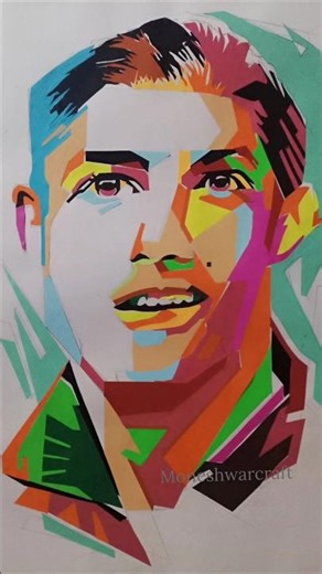 Cristiano Ronaldo paper Potrait art #craft#shorts#potrait#ronaldo