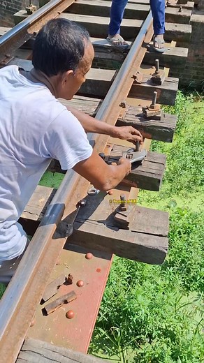 Rail Bridge hook bolt repair by Adjustable Wrench. #shorts #ytshorts #wrench #reelsfbシ #reelsfypシ | Trains of BD