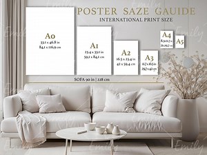 Wall Art Size Guide, Frame Comparison Chart (JPG Digital Download)