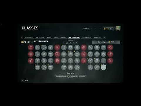 WWZ AFTERMATH - Exterminator Class Prestige Max Level 999 full unlock - MY PERKS