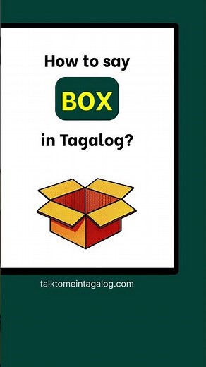 How to Say BOX in Tagalog? | Learn Filipino Language