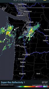 10K views · 116 reactions | Current radar showing showers moving into western Washington and lightning off the coast. Cool & showery today with a slight risk of thunderstorms. | Whatcom County Weather | Facebook