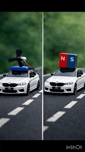 #viralvideo Fan vs Magnet Car Race – Which One is Faster? 😱🔥 #shortvideo
