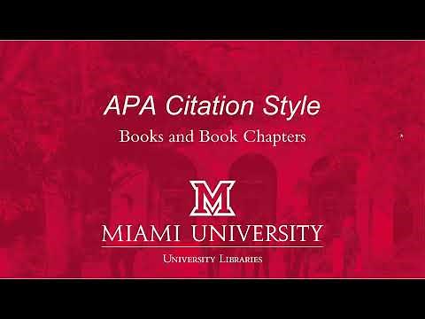 Book and Book Chapters Reference Citations in APA