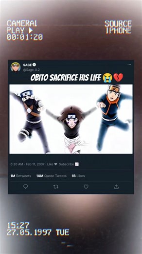 OBITO'S DEATH 💔🥲😭 [AMV]- Obito edit#narutosage