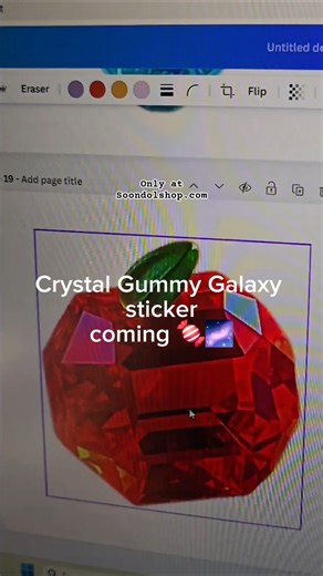 Edit With Me in Canva ✨ Crystal Gummy Galaxy Sticker Sheet (Part 1) 🍬🌌 @Soondolshop #stickers