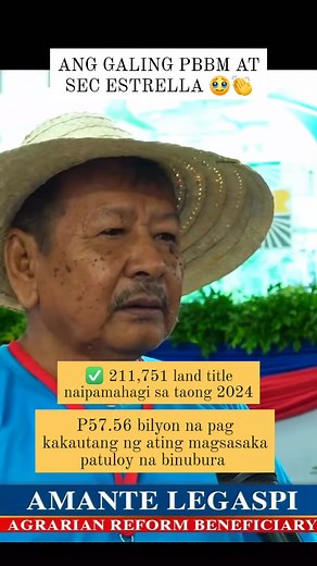 Nakapamahagi ang Department of Agrarian Reform (DAR) ng kabuuang 211,751 na titulo ng lupa sa agrarian reform beneficiaries (ARBs) sa buong bansa para sa taong 2024. #PBBMAdmin #FerdinandMarcosJr #BBM #PBBM #President #BongbongMarcos #accomplishment | Bongliza Daily