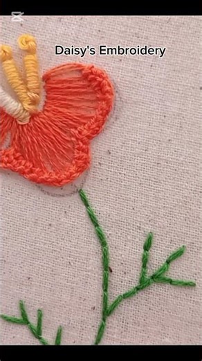 #Short#embroidery #simpleflowerdesign #Daisy's Embroidery