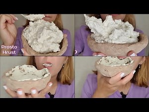 ASMR | chalk covered in paste eating | wet chalk eating | clay bowl eating | wet clay eating