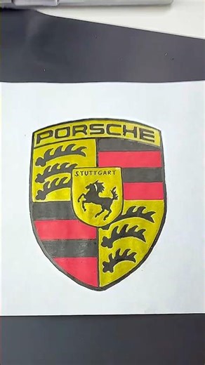 Porsche logo, easy drawing #shorts
