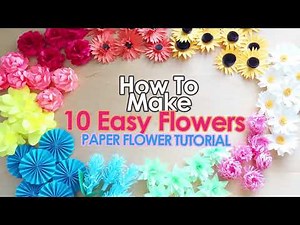 10 Easy Paper Flowers | Flower making | diy