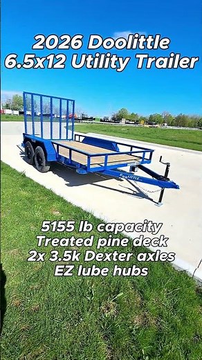 6.5x12 Utility Trailer Blue with Tandem Axle - 7k GVWR | Cleveland, Ohio & Akron