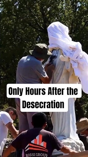 Only Hours After Desecration in Medjugorje, She is Restored to Glory #jesus