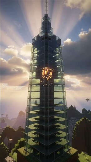 A Creeper Appeared While I Was Finishing This Mega Tower 😳💥 | Minecraft Shorts #shorts