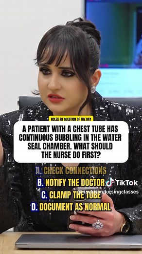 How to Address Continuous Bubbling in a Chest Tube: Nurse's First Step