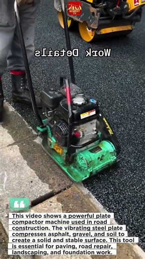 Powerful Plate Compactor Machine | Asphalt & Soil Compaction Tool in Road Construction