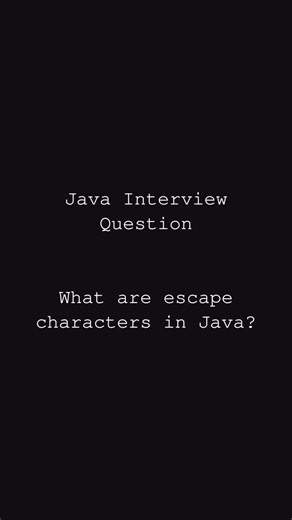 @buildluck on Instagram: "Escape Characters in Java #java #development #interview #coding #programming"
