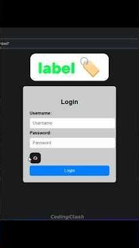 Label for Attribute Explained | CodingaClash | #javascript #coding #shortvideo