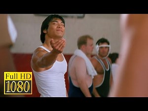 Bruce Lee taught an upstart a lesson in the gym in the movie Dragon: The Bruce Lee Story (1993)