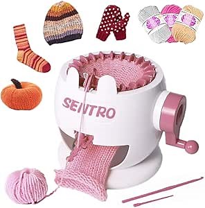 SENTRO Knitting Machine, 22 Needle Knitting Machines, Smart Circular Crochet Machine, Circular Knitting Machine, hat loom machine, knitting machines for adults, Sock Loom, Socks,Hat,Scarf,glove