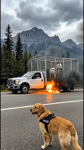 Brave Golden Dog Saved horse from A Disasters #dogrescue #dog #goldenretriever #animals