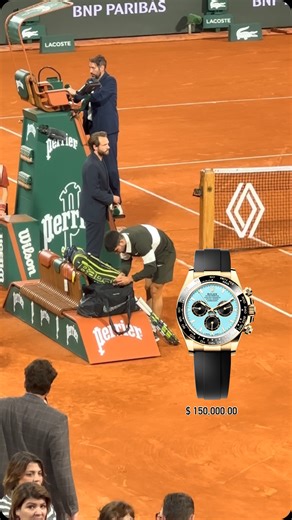 Carlos Alcaraz putting on his new @rolex Cosmograph Daytona “Tiffany” (Ref. 126518LN) in 18k yellow gold after his Roland Garros Semifinal victory. Unveiled at Watches & Wonders 2025, this standout model features a vibrant Tiffany blue dial paired with a black Oysterflex strap, blending sportiness with bold color. #Rolex Retail price: $39,600 Market price: ~$150,000 Video: @insaneluxurylife | Insane Luxury