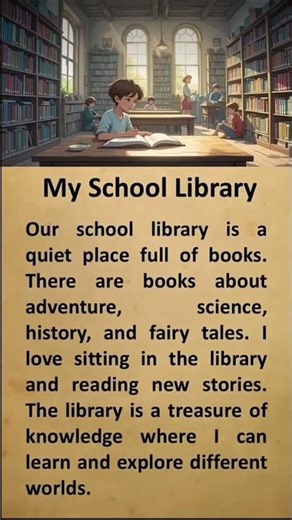 my school library #englishpractice #englishlearning #english #story #shorts