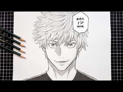 How to Draw Gojo Satoru “Nah I’d Win” | Manga to Anime Style