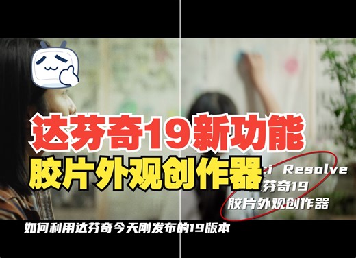 达芬奇DaVinci Resolve19新功能—胶片外观创作