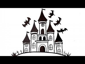 How to Draw a Haunted Castle | Easy Spooky Halloween Drawing Tutorial