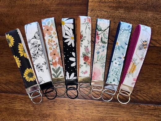 Fabric Wristlet Keychain: Cotton Webbing Key Fob Holder - Etsy