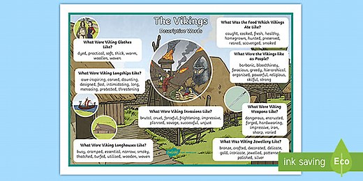 KS2 The Vikings Descriptive Word Mat
