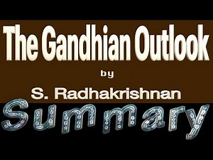 The Gandhian Outlook by S. Radhakrishnan, English Summary Explained in Hindi