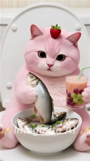 Cat Trying Fish, Rice, Cucumber, Juice & Noodles! 😺🍜🐟 #CatEating #CatASMR #FoodASMR #ViralShorts