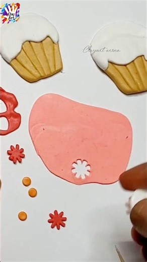 Clay 🌈 cupcake🧁😋 Yummy #diy #shorts #cupcake #creativeclayideas #trending #clayart #clay #airdryclay
