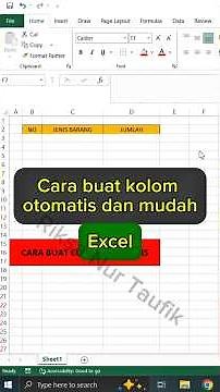 cara membuat kolom otomatis di excel #exceltips #rumusexcel #belajarexcel