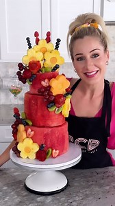 Watermelon & Fruit “Cake” How-To! 🍉🍇🍍🥝👇 To make this fruit stunner I used: ✅ 2 Large Seedless Watermelons ✅ 1 Pineapple ✅ 1 Cantaloupe ✅ 6 Strawberries ✅ 2 Kiwis ✅ Various Blueberries, Raspberries and Grapes The only rule to this type of cake is to cut and stack the watermelon layers. After that- the rest is up to you!! 🌿 You can use as much or as little fruit and decor as you want! Dip it in chocolate, garnish with additional herbs or add or remove layers- the options are truly ENDLESS! A