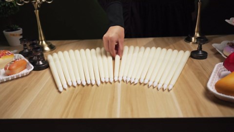 Funtery 48 Pcs Flameless LED Taper Candles 11 Inch Battery Operated Candles Bulk LED Candlesticks Fake Candle Flickering Flames for Christmas Church Wedding Party (Ivory, Classic)