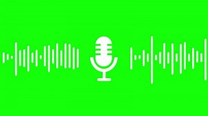 Animated Sound Wave Spectrum with Microphone Audio Recording on Green Screen