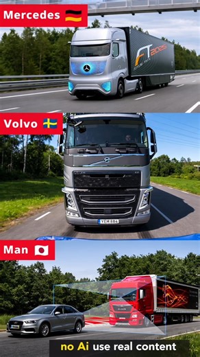 Future Truck Brake Technology 😱 Mercedes vs Volvo vs MAN #shorts #mercedes #volvo #mantrucks