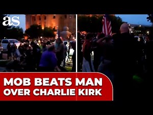 Crowd BRUTALLY BEATS man who dared to yell “F* CHARLIE KIRK” after his murder