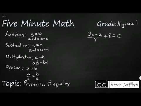 Algebra 1 Properties of Equality
