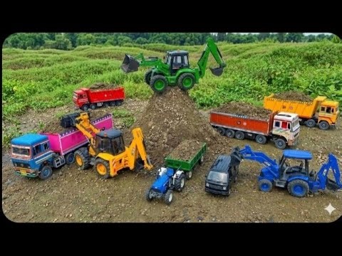 JCB 3DX 4x4 Tractor Heavy Rescue Loaded TATA trucks Ashok Leyland dumper | cartoon | jcb ki khudai
