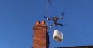 Man uses drone to deliver toilet rolls to his sister amid coronavirus lockdown - WATCH