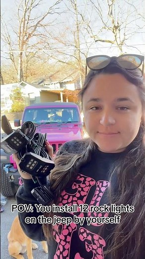 Installed 12 rock lights on the jeep by myself 🫠💨 #jeeplife #jeepgirl #diy #jeepwrangler #cartok