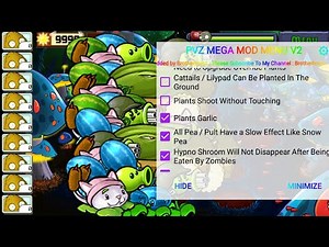 Plants vs Zombies mega mod menu v3.6.0 android 200+ featured