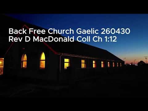 Back Free Church Gaelic 260430 Rev D Macdonald Colossians Ch 1:12