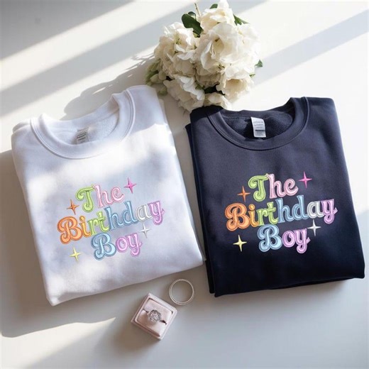 The Birthday Boy Embroidery Design, Retro Pastel Kids Birthday Shirt Stitch File, Trendy Y2K Typography Machine Embroidery Pattern - Etsy