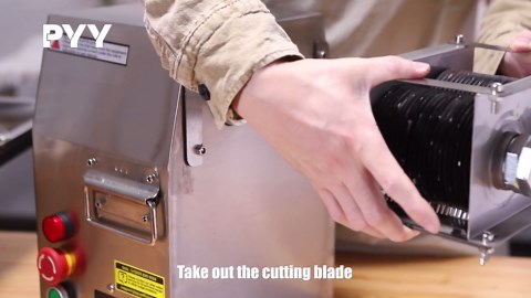 PYY Commercial Meat Cutter Machine - 550LB/H Electric Meat Cutting Machine, Meat Shredding Machine 3mm Blade Commercial Meat Slicer Stainless Steel for Kitchen Restaurant Supermarket, 800W