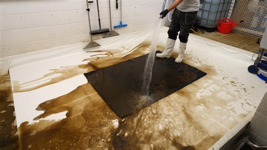 100% wool rug transformation magic 🧼